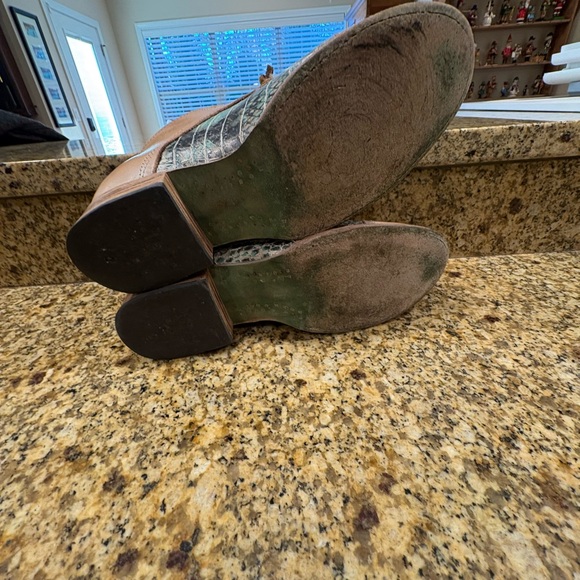 FreeBird Mabel Turquoise Black Faux Snakeskin Light Oxfords Size 8 VGUC - Picture 9 of 9